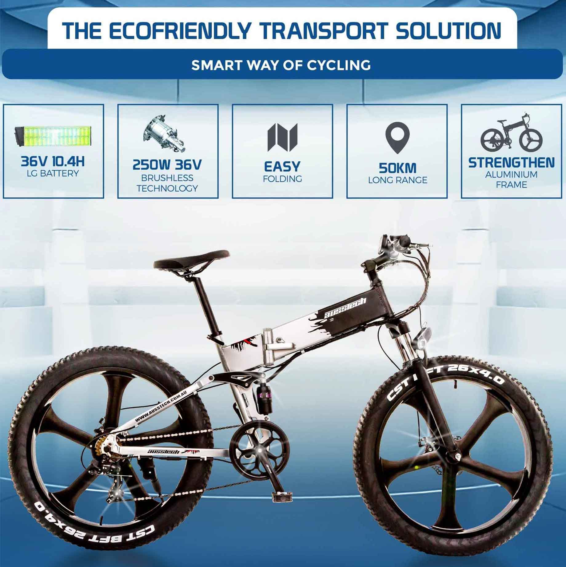 Ausstech Monster Folding Electric Bike - Image 9