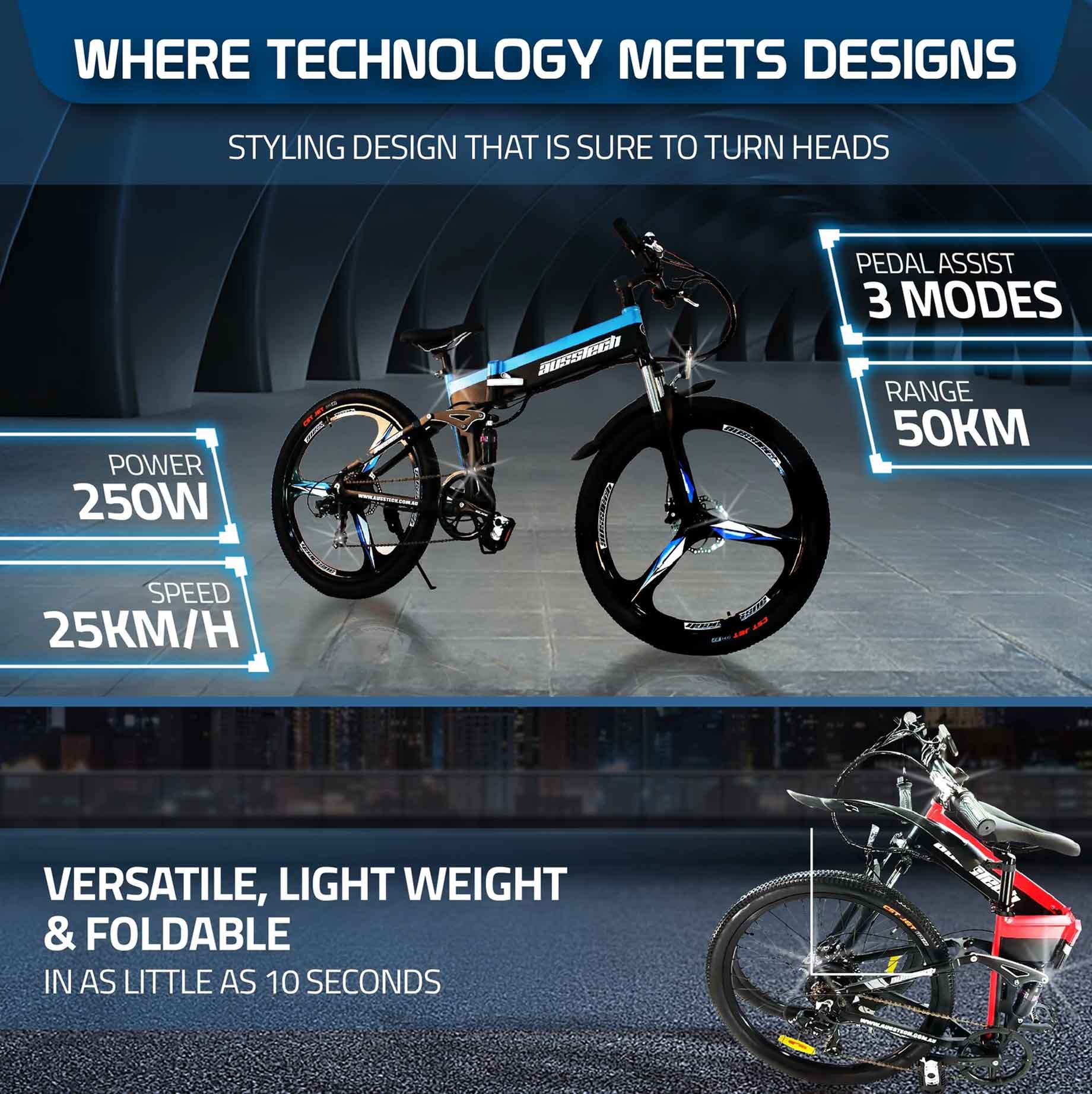 Ausstech Thunder Electric Folding Bike - Image 8