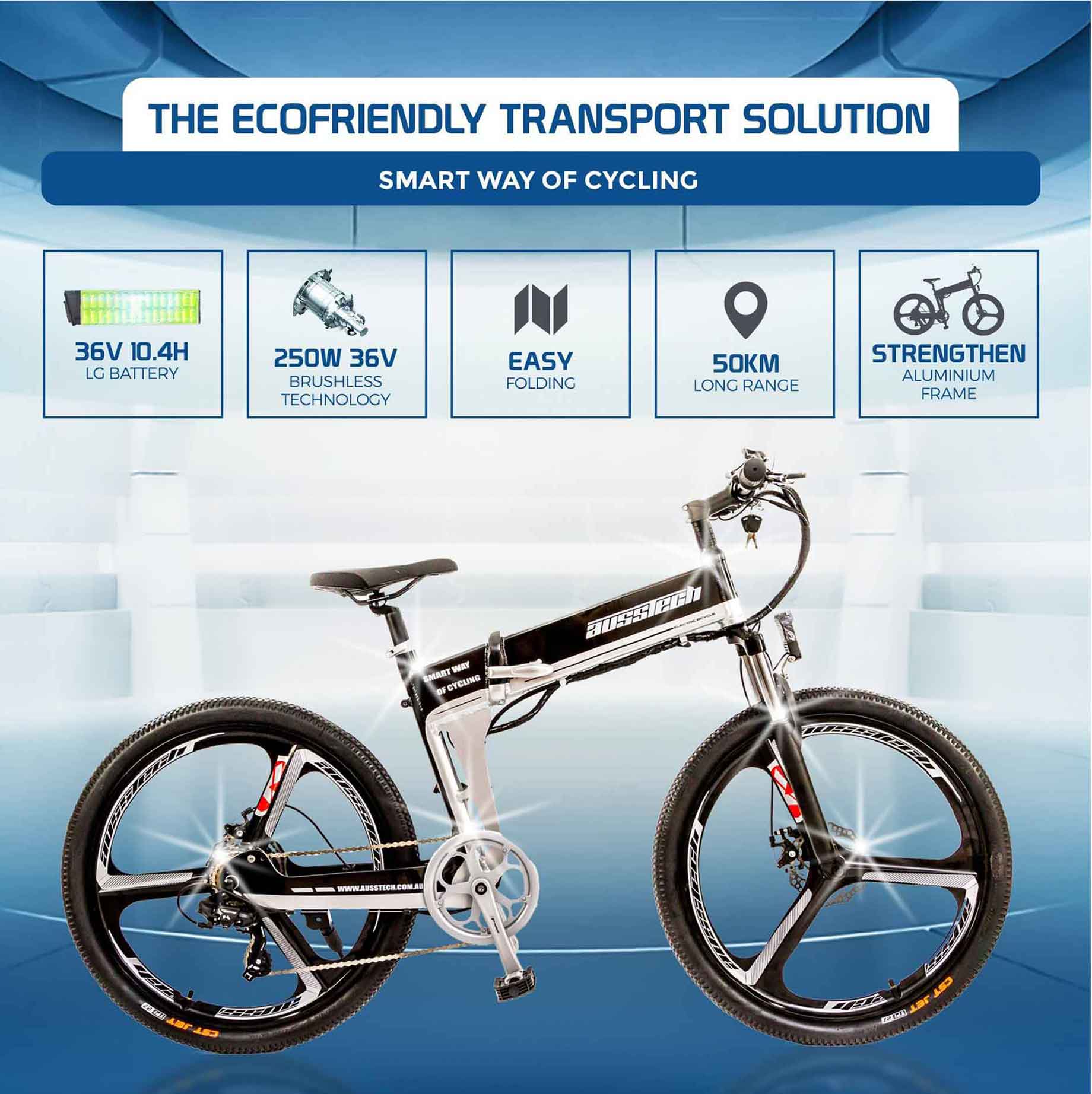 Ausstech Super Z Folding Electric Bike - Image 9