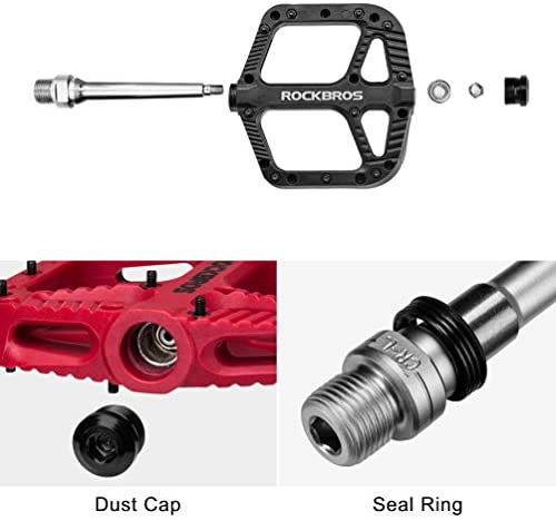 RockBros Nylon Composite Bearing Pedals 4.56" x 5.35" - Image 7